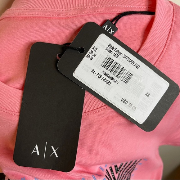 Armani Exchange Women’s Pink T shirt NWT - Picture 4 of 5
